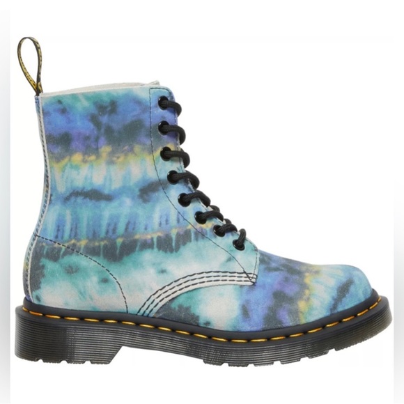 SALE Dr Martens Pascal Blue Tie Dye Suede Boots New - Picture 3 of 12